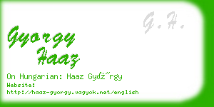 gyorgy haaz business card